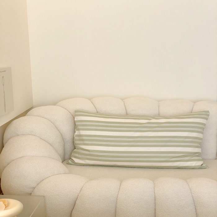 91家纺网 家纺一手货源 找家纺 昔可 2022新款全棉四件套影棚图2 绿白条