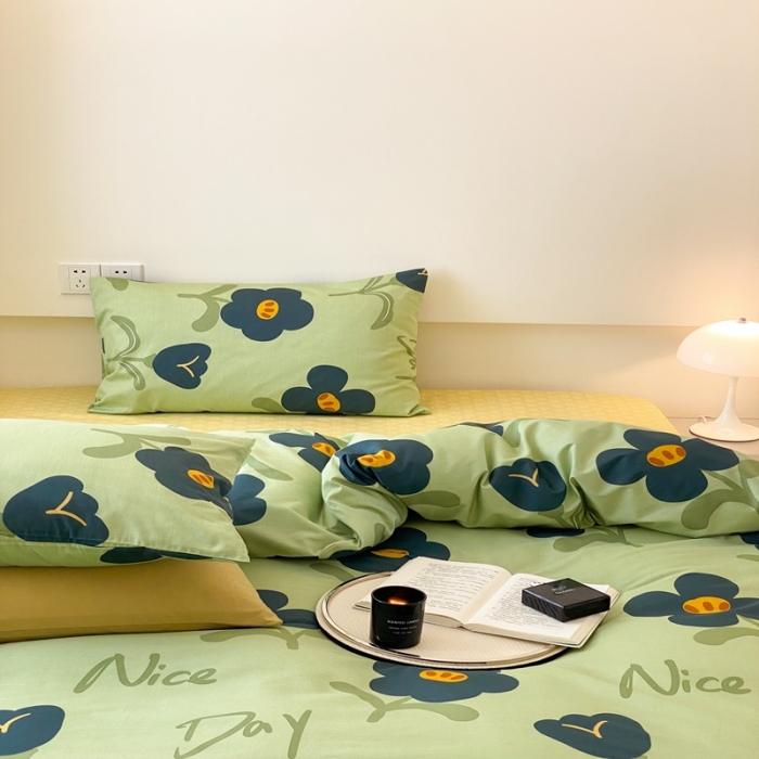 91家纺网 家纺一手货源 找家纺 昔可 2022新款全棉四件套影棚图2 森绿湖畔