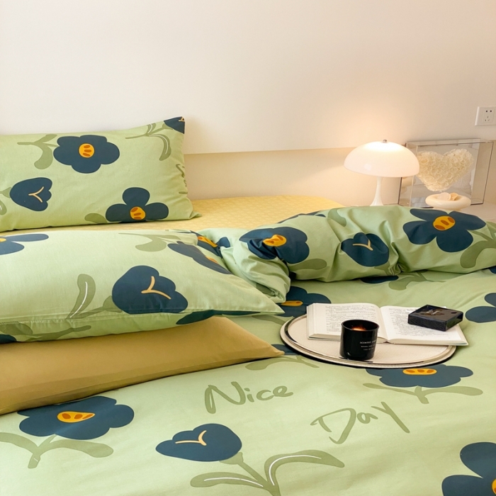 91家纺网 家纺一手货源 找家纺 昔可 2022新款全棉四件套影棚图2 森绿湖畔