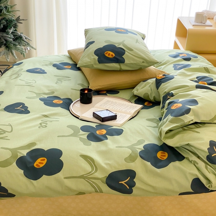 91家纺网 家纺一手货源 找家纺 昔可 2022新款全棉四件套影棚图2 森绿湖畔