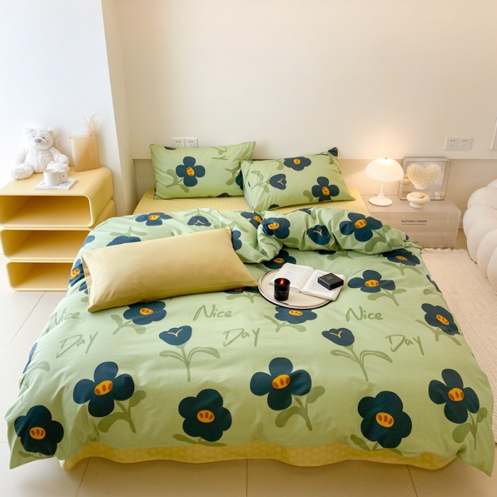 91家纺网 家纺一手货源 找家纺 昔可 2022新款全棉四件套影棚图2 森绿湖畔