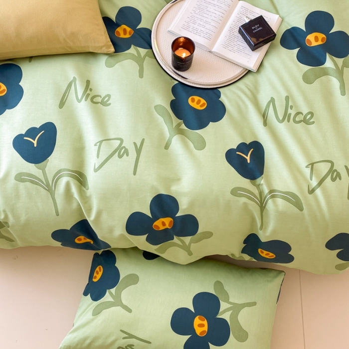 91家纺网 家纺一手货源 找家纺 昔可 2022新款全棉四件套影棚图2 森绿湖畔