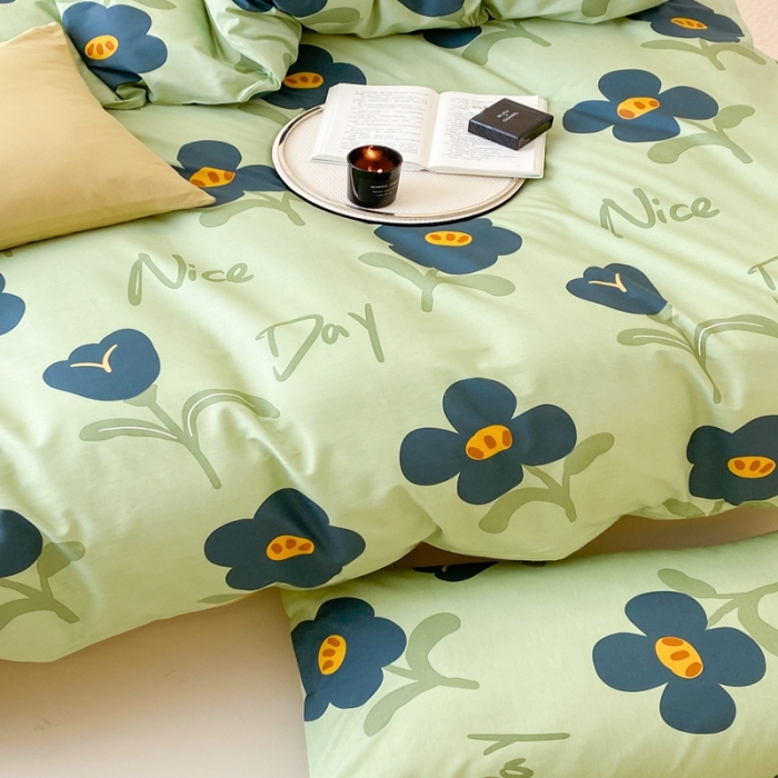 91家纺网 家纺一手货源 找家纺 昔可 2022新款全棉四件套影棚图2 森绿湖畔