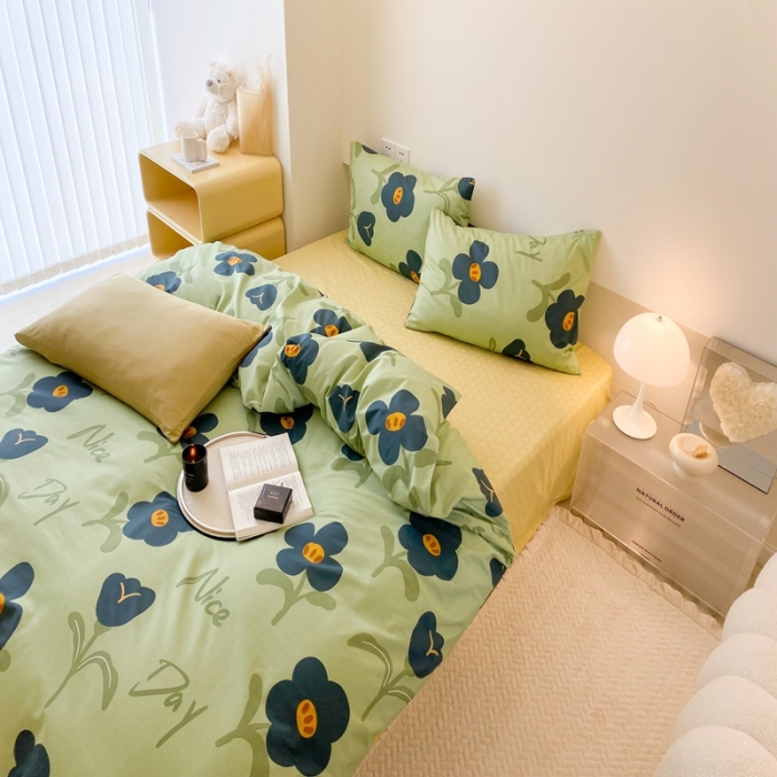 91家纺网 家纺一手货源 找家纺 昔可 2022新款全棉四件套影棚图2 森绿湖畔