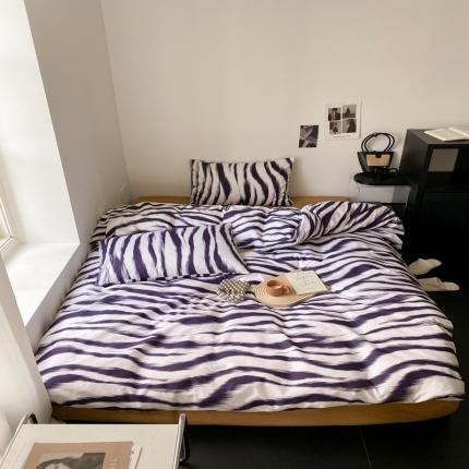 91家纺网 家纺一手货源 找家纺 昔可 2022新款全棉四件套影棚图1 港风豹纹