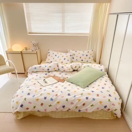 昔可 2022新款全棉四件套影棚图1 迷你小小熊