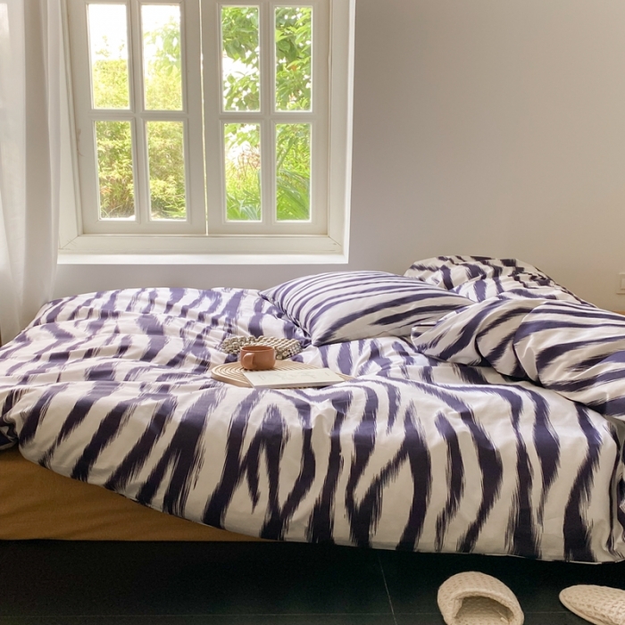 91家纺网 家纺一手货源 找家纺 昔可 2022新款全棉四件套影棚图1 港风豹纹