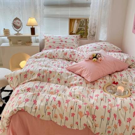 91家纺网 家纺一手货源 找家纺 昔可 2022新款爱丽丝梦游仙境系列四件套 蜜桃花园