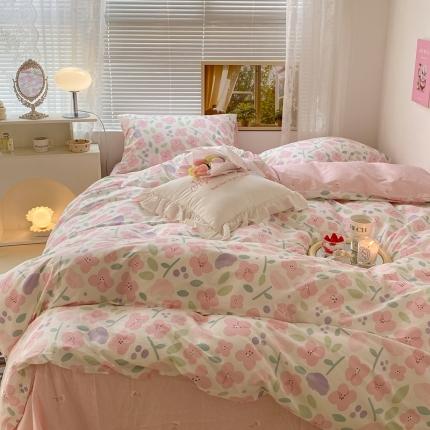 91家纺网 家纺一手货源 找家纺 昔可 2022新款爱丽丝梦游仙境系列四件套 桃之夭夭