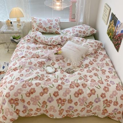 91家纺网 家纺一手货源 找家纺 昔可 2022新款爱丽丝梦游仙境系列四件套 甜尼粉花