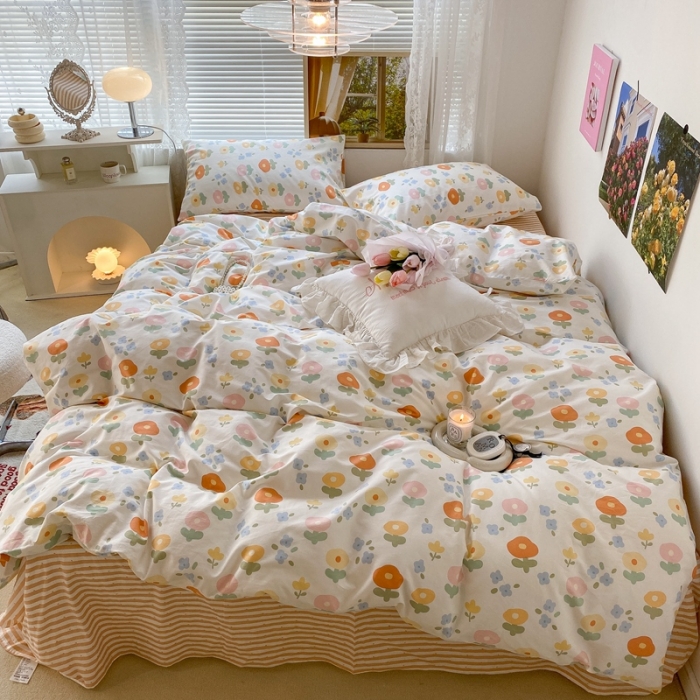 91家纺网 家纺一手货源 找家纺 昔可 2022新款爱丽丝梦游仙境系列四件套 梦幻小花花