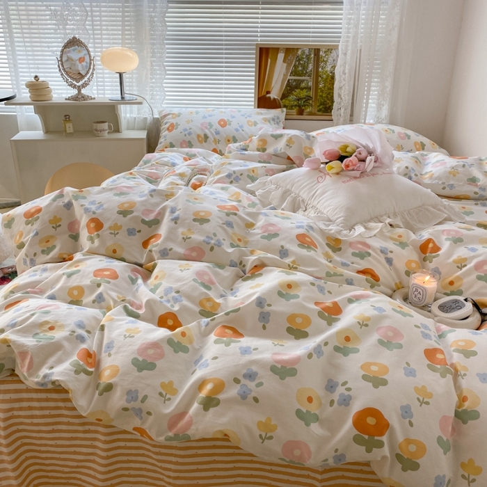 91家纺网 家纺一手货源 找家纺 昔可 2022新款爱丽丝梦游仙境系列四件套 梦幻小花花