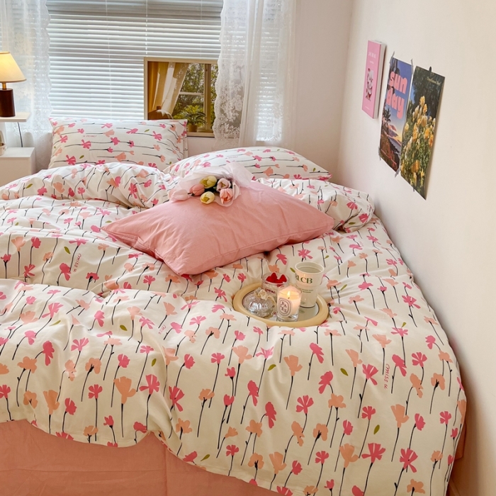 91家纺网 家纺一手货源 找家纺 昔可 2022新款爱丽丝梦游仙境系列四件套 蜜桃花园