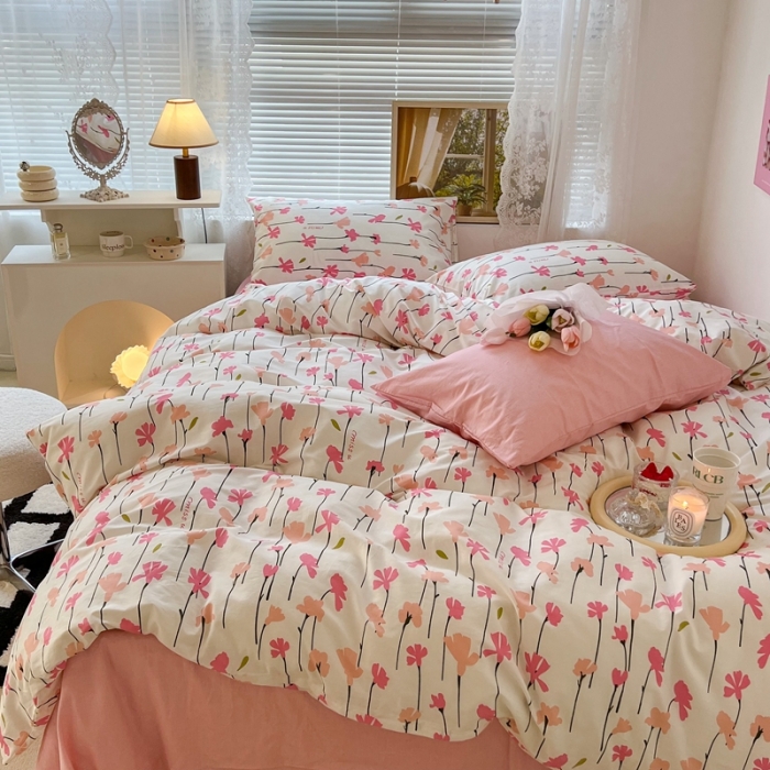 91家纺网 家纺一手货源 找家纺 昔可 2022新款爱丽丝梦游仙境系列四件套 蜜桃花园