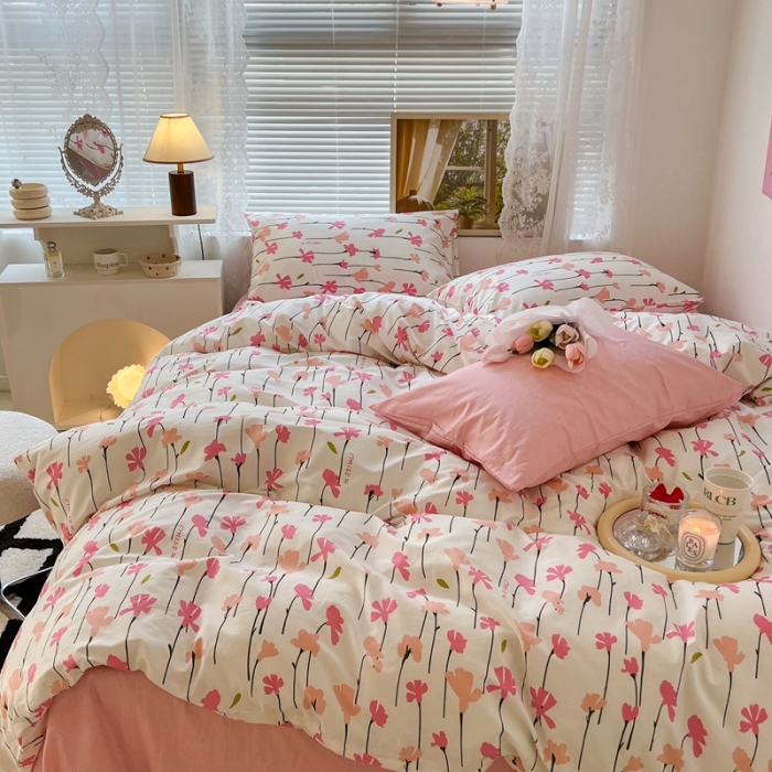 91家纺网 家纺一手货源 找家纺 昔可 2022新款爱丽丝梦游仙境系列四件套 蜜桃花园