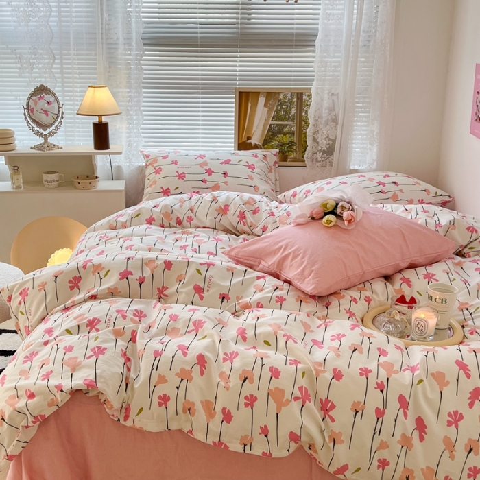 91家纺网 家纺一手货源 找家纺 昔可 2022新款爱丽丝梦游仙境系列四件套 蜜桃花园