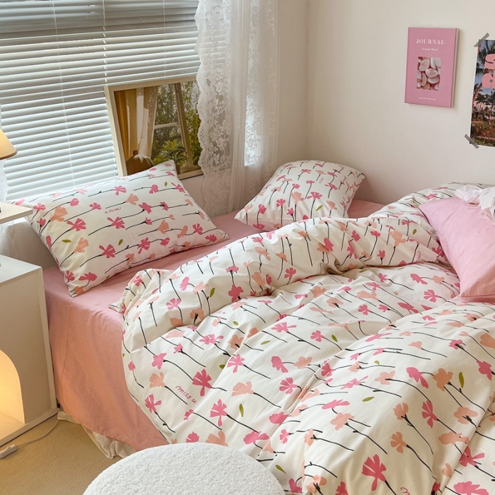 91家纺网 家纺一手货源 找家纺 昔可 2022新款爱丽丝梦游仙境系列四件套 蜜桃花园