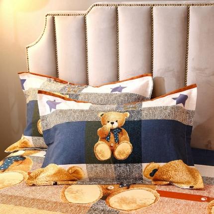 91家纺网 家纺一手货源 找家纺 晶缦2022新款全棉活性磨毛多规格枕套一对系列 可爱熊