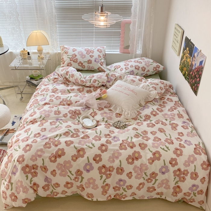 91家纺网 家纺一手货源 找家纺 昔可 2022新款爱丽丝梦游仙境系列四件套 甜尼粉花