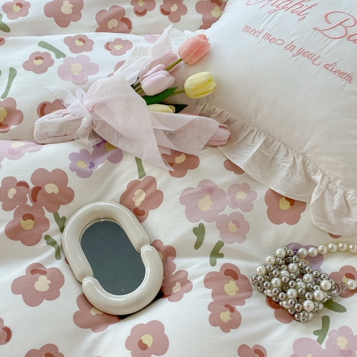 91家纺网 家纺一手货源 找家纺 昔可 2022新款爱丽丝梦游仙境系列四件套 甜尼粉花