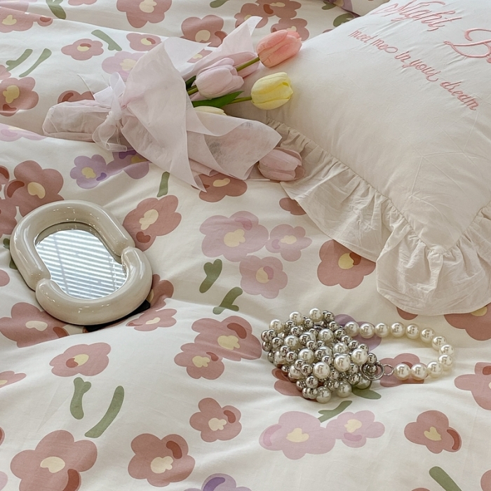 91家纺网 家纺一手货源 找家纺 昔可 2022新款爱丽丝梦游仙境系列四件套 甜尼粉花