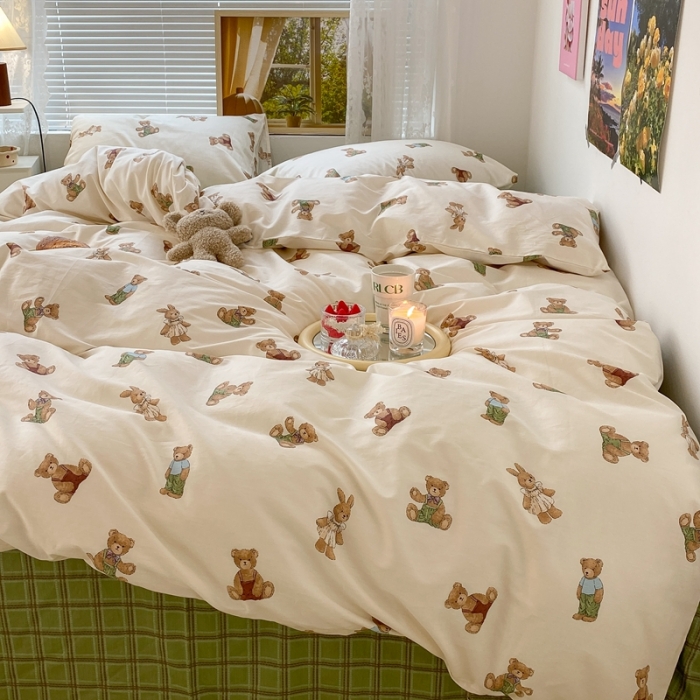 91家纺网 家纺一手货源 找家纺 昔可 2022新款爱丽丝梦游仙境系列四件套 玩偶公仔熊