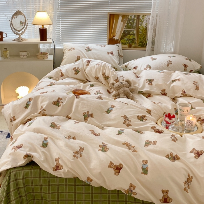 91家纺网 家纺一手货源 找家纺 昔可 2022新款爱丽丝梦游仙境系列四件套 玩偶公仔熊