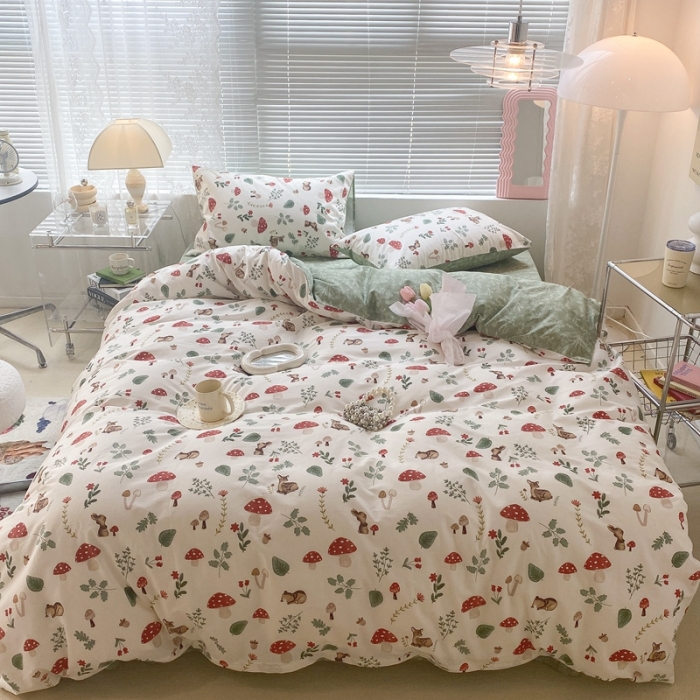 91家纺网 家纺一手货源 找家纺 昔可 2022新款爱丽丝梦游仙境系列四件套 小鹿遇险记