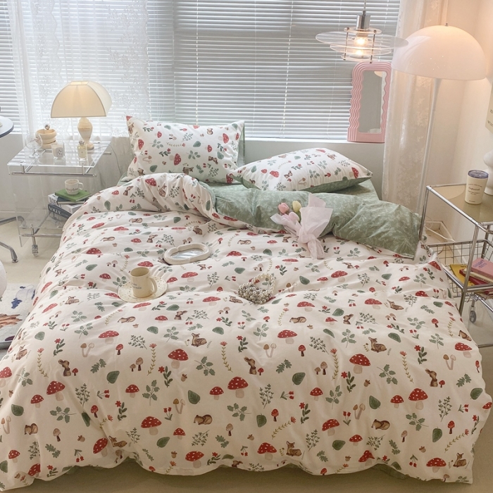 91家纺网 家纺一手货源 找家纺 昔可 2022新款爱丽丝梦游仙境系列四件套 小鹿遇险记