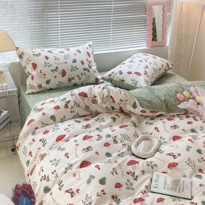 91家纺网 家纺一手货源 找家纺 昔可 2022新款爱丽丝梦游仙境系列四件套 小鹿遇险记