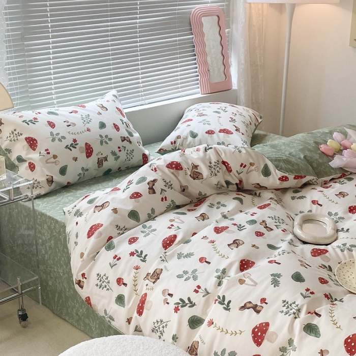 91家纺网 家纺一手货源 找家纺 昔可 2022新款爱丽丝梦游仙境系列四件套 小鹿遇险记