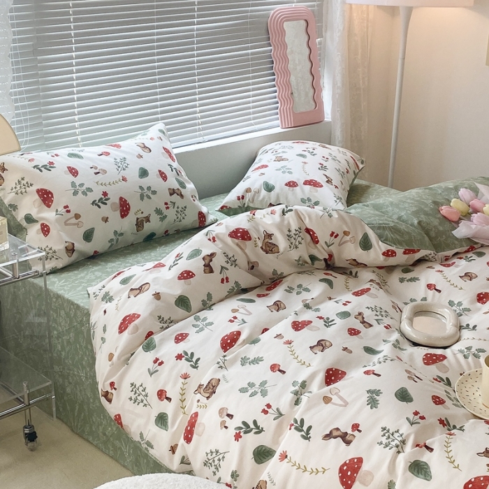 91家纺网 家纺一手货源 找家纺 昔可 2022新款爱丽丝梦游仙境系列四件套 小鹿遇险记