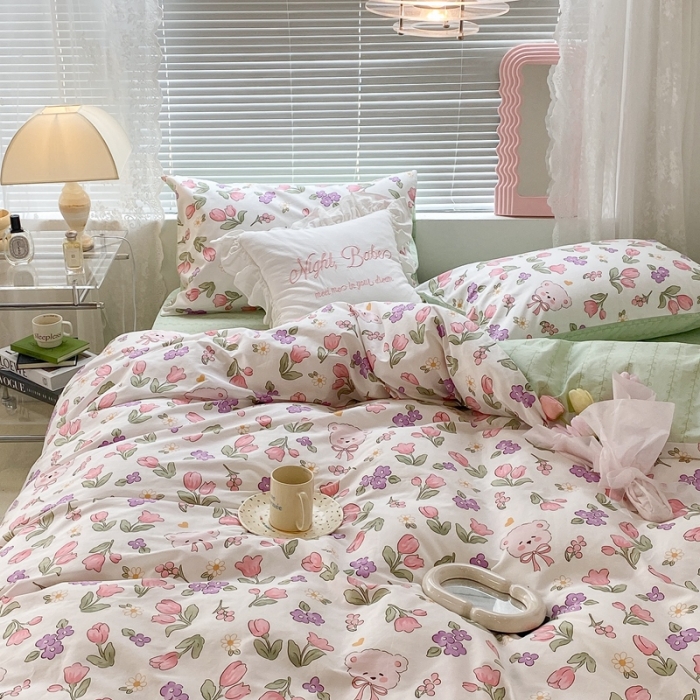 91家纺网 家纺一手货源 找家纺 昔可 2022新款爱丽丝梦游仙境系列四件套 熊熊花园