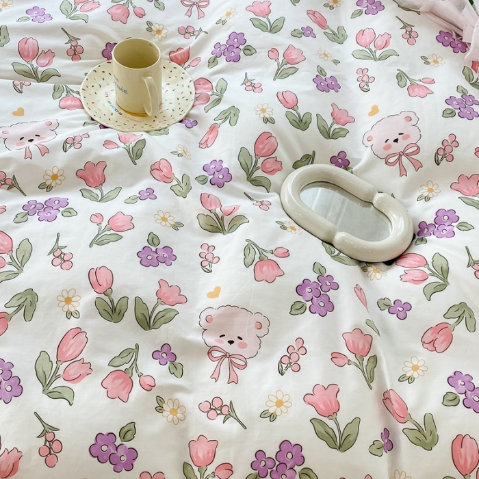 91家纺网 家纺一手货源 找家纺 昔可 2022新款爱丽丝梦游仙境系列四件套 熊熊花园