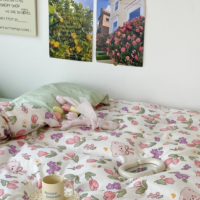 91家纺网 家纺一手货源 找家纺 昔可 2022新款爱丽丝梦游仙境系列四件套 熊熊花园