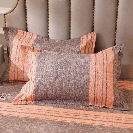 晶缦2022新款全棉活性磨毛多规格枕套一对系列 路易时尚-灰