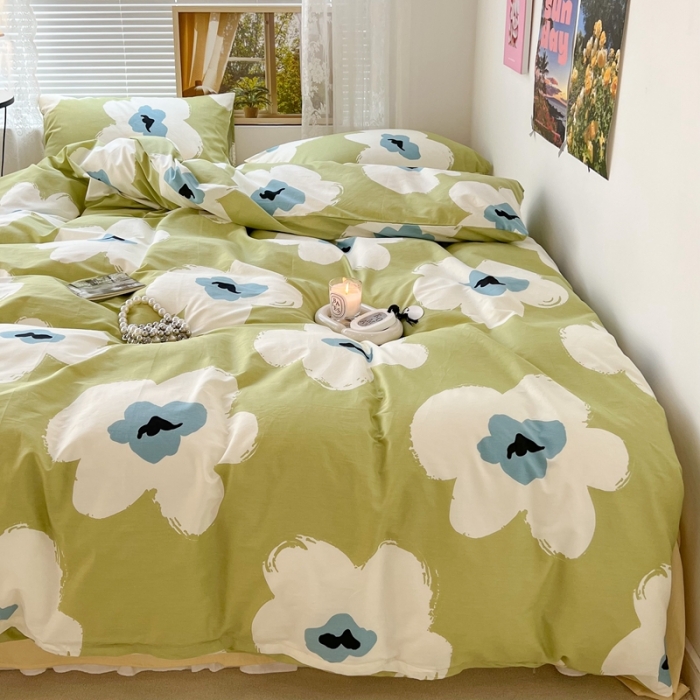 91家纺网 家纺一手货源 找家纺 （总）昔可 2022新款简约花朵四件套