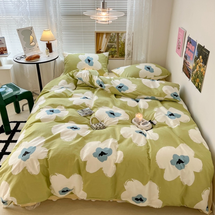 91家纺网 家纺一手货源 找家纺 （总）昔可 2022新款简约花朵四件套