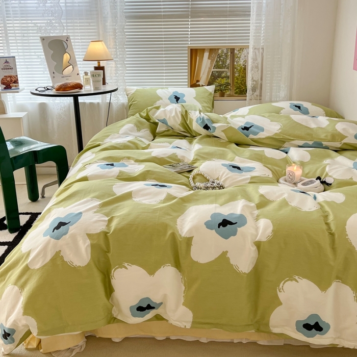 91家纺网 家纺一手货源 找家纺 （总）昔可 2022新款简约花朵四件套