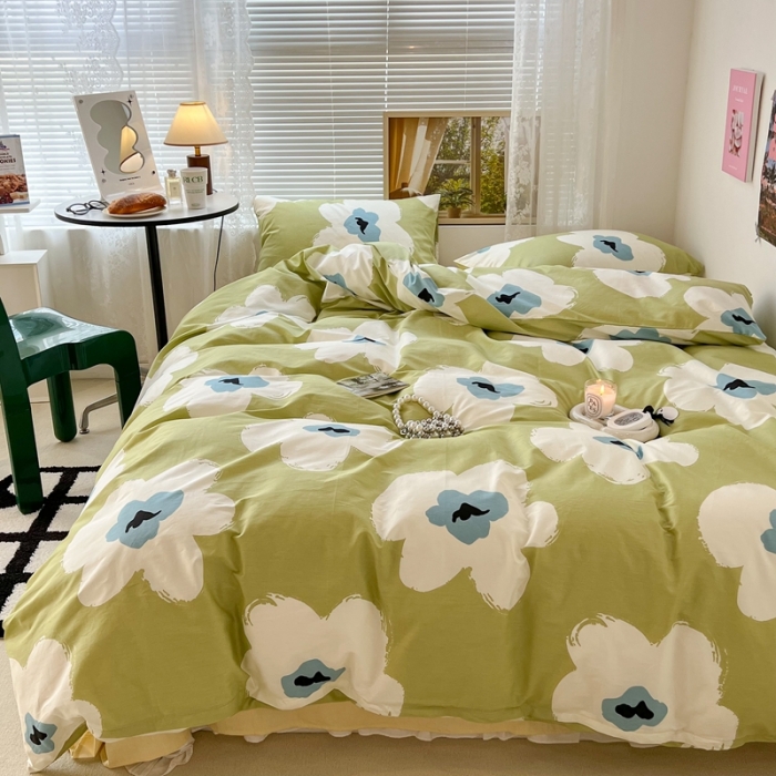 91家纺网 家纺一手货源 找家纺 （总）昔可 2022新款简约花朵四件套