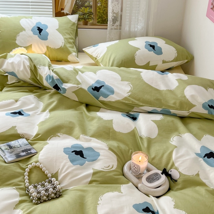 91家纺网 家纺一手货源 找家纺 （总）昔可 2022新款简约花朵四件套