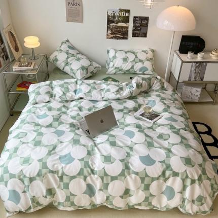 昔可 2022新款简约花朵四件套 抹茶恋语