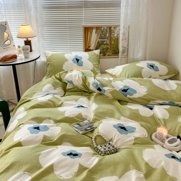 91家纺网 家纺一手货源 找家纺 昔可 2022新款简约花朵四件套 仲夏花开