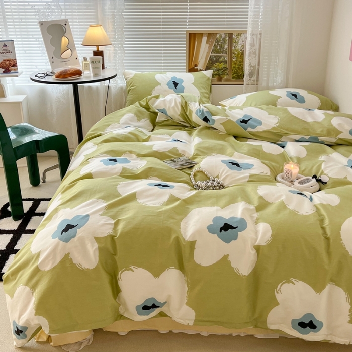 91家纺网 家纺一手货源 找家纺 昔可 2022新款简约花朵四件套 仲夏花开