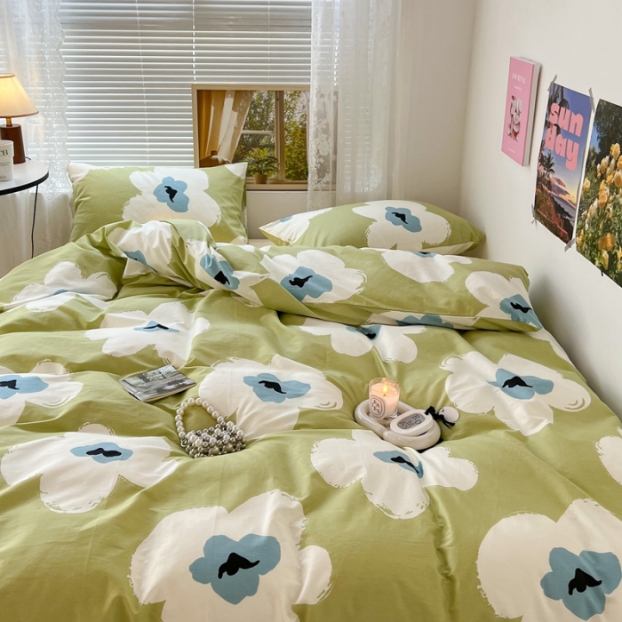 91家纺网 家纺一手货源 找家纺 昔可 2022新款简约花朵四件套 仲夏花开