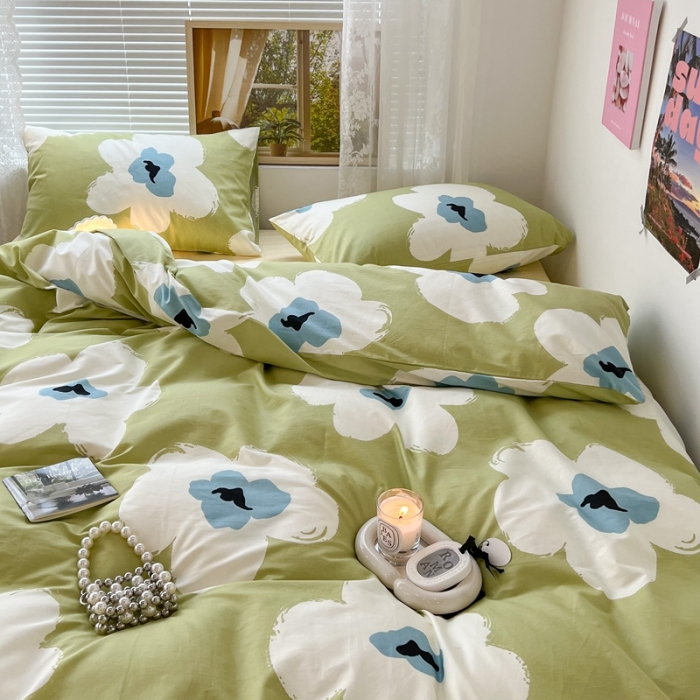 91家纺网 家纺一手货源 找家纺 昔可 2022新款简约花朵四件套 仲夏花开