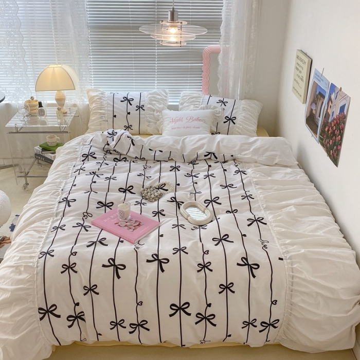 91家纺网 家纺一手货源 找家纺 （总）昔可 2022新款韩版花边系列四件套