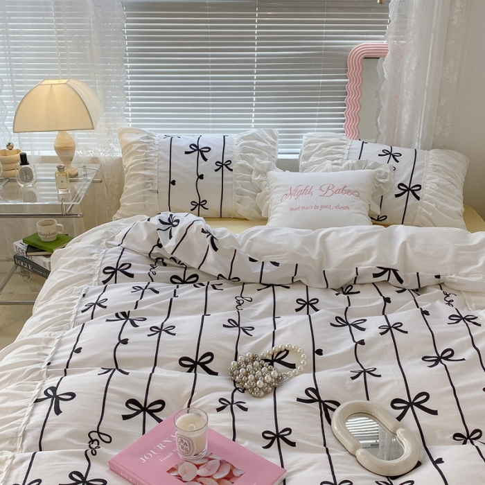 91家纺网 家纺一手货源 找家纺 （总）昔可 2022新款韩版花边系列四件套