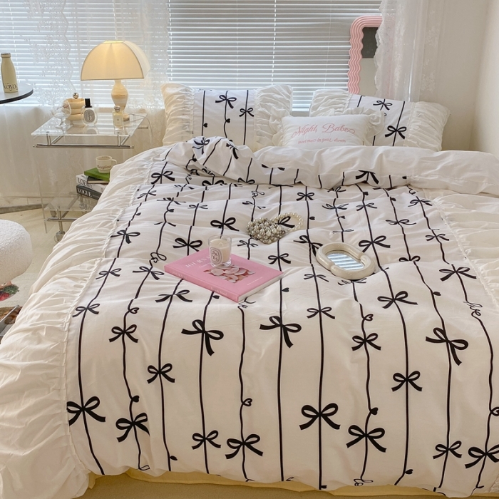 91家纺网 家纺一手货源 找家纺 （总）昔可 2022新款韩版花边系列四件套