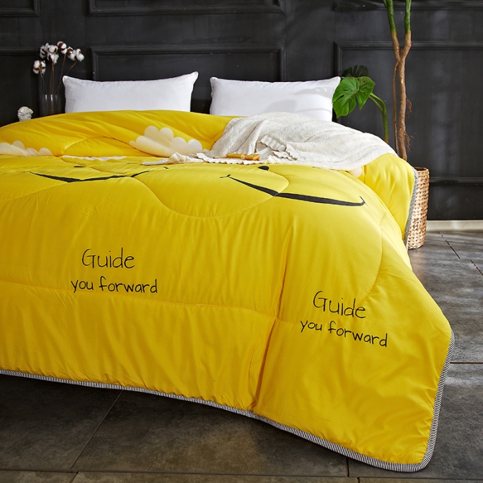 91家纺网 家纺一手货源 找家纺 百花王 2022新款印花礼品冬被子被芯（花型随机） 笑脸